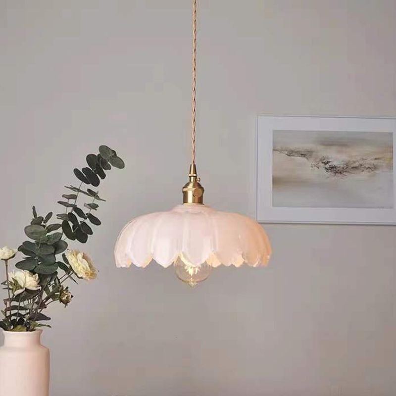 Lampada appesa a 1 luce delle viti, vetro a costola contemporanea lampada appesa