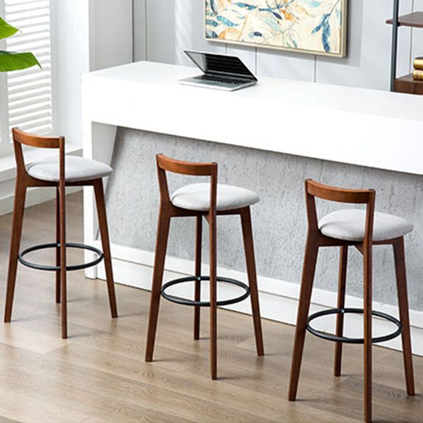 Contemporary Wood Kitchen Dining Room Armless Stool Low Back Bar Stool