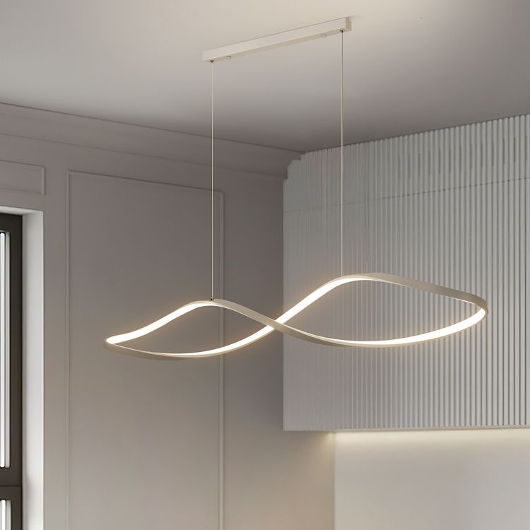 Linear Shape Island Pendant Contemporary Style Metal 1 Light Island Pendant Light