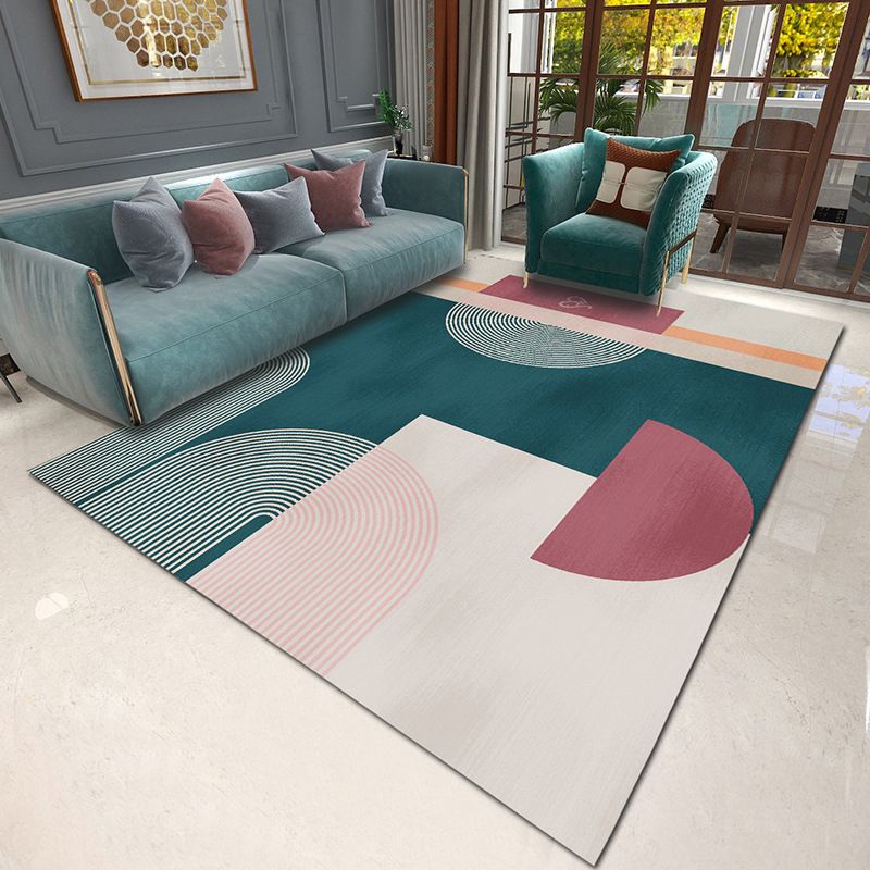 Brown Simple Rug Polyester Modern Rug Washable Indoor Rug for Home Decor