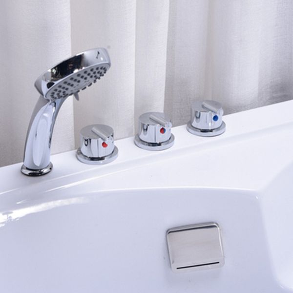 Acrylic Corner Soaking Bathtub Antique Finish Back to Wall Bath Tub