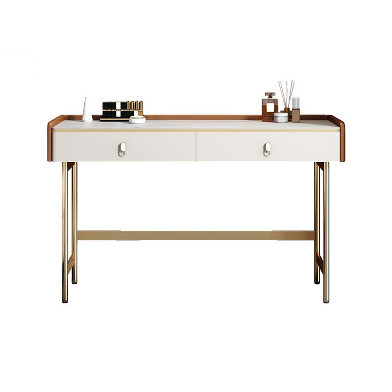 Luxurious Stone Top Dressing Table Bedroom Make-up Vanity in Orange