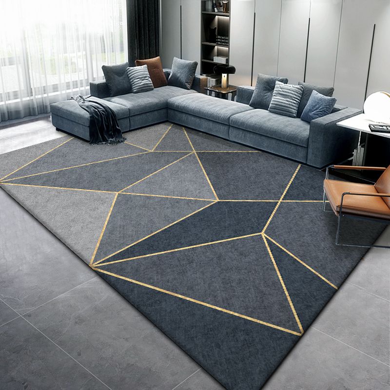 Modern Triangle Print Rug Polyester Indoor Carpet Stain Resistant Area Rug for Living Room