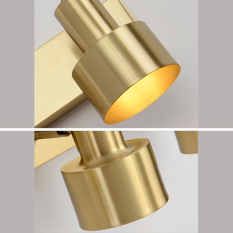Mid-Century Luxury Style Cylinder Wall Mounted Vanity Lights Metal Vanity Lighting Fixtures for Bathroom