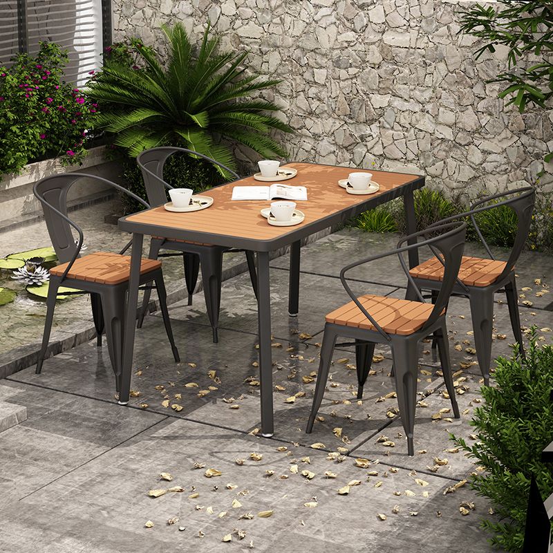 Industrial Style 1/2/5 Pieces Dining Set Reclaimed Wood Dining Table Set for Outdoor