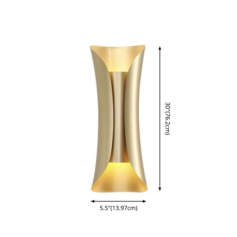 Curved Wall Mounted Lamp Modern Simplicity Metallic Wall Mount Lamp for Living Room