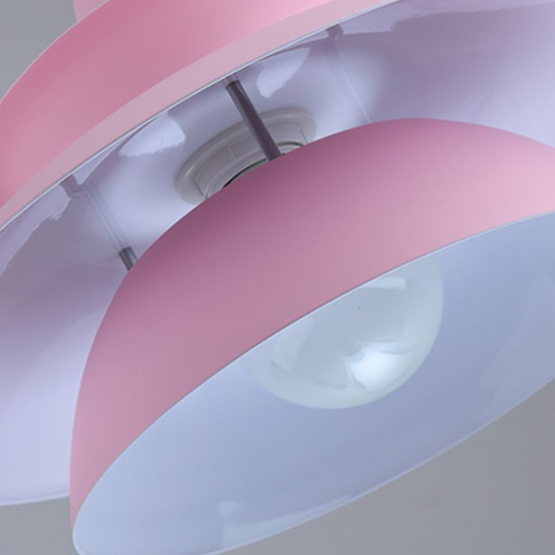 Luminaire pendant multicouche macaron aluminium 1 lampe à chute