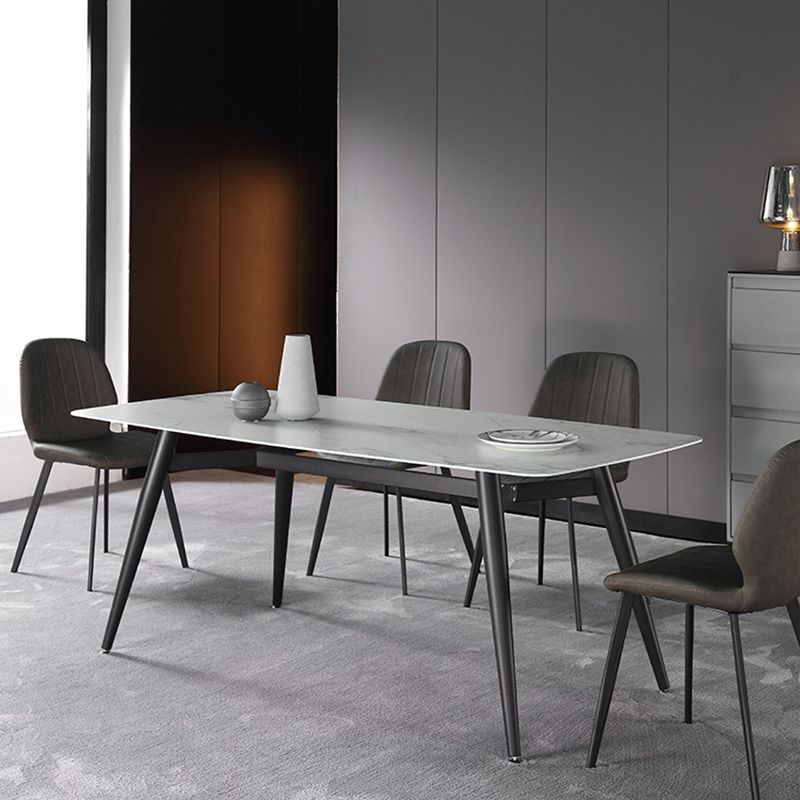 Nordic Metal Side Chair Wingback Armless Chair with Black Legs