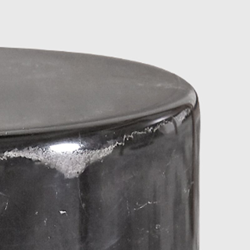 Black Pedestal End Slide Table Round Corner Table for Living Room