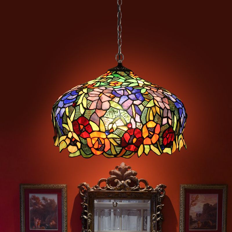 2 luces Lámpara de techo de vidrio manchado de color naranja de lámpara de lámpara de lámpara para el comedor