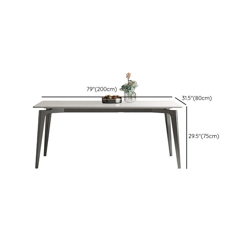 Stainless Steel Frame Dinette Table Stone Top Rectangle Dining Table