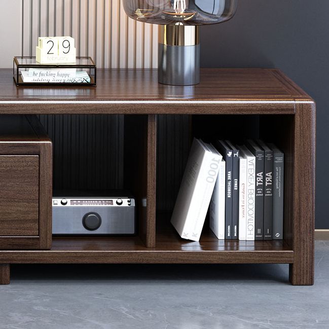 16"H Mid-Century Modern Coffee Cocktail Table with Storage Shelf