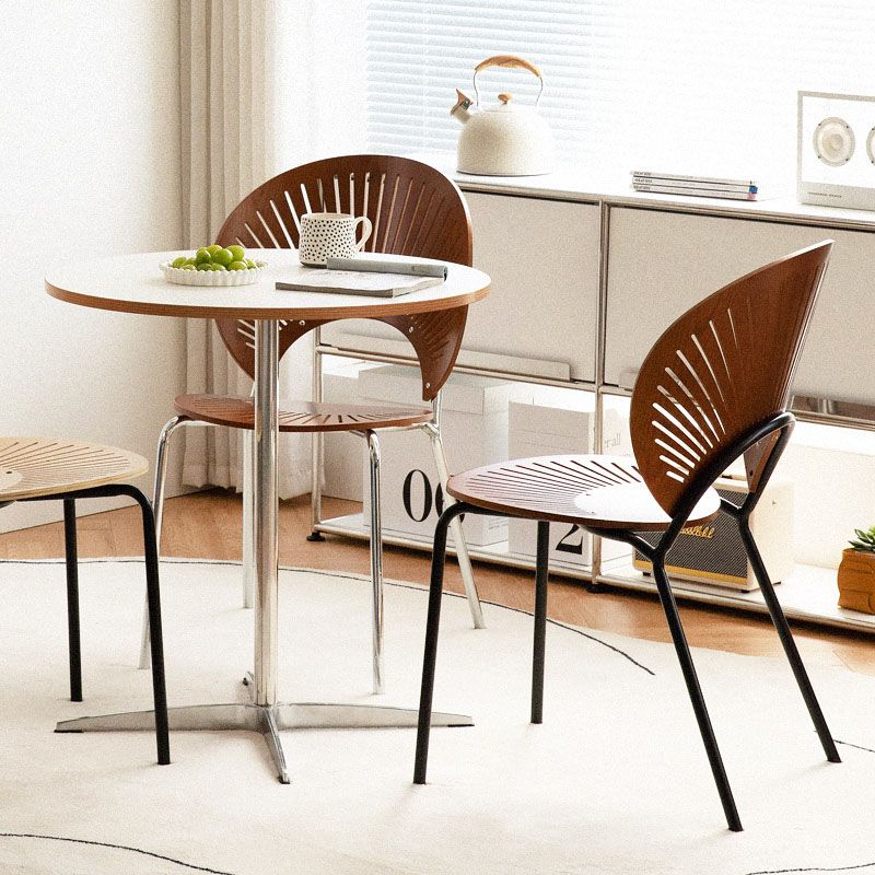 Modern Style Dining Chair Wooden Open Back Side Chair for Dining Room