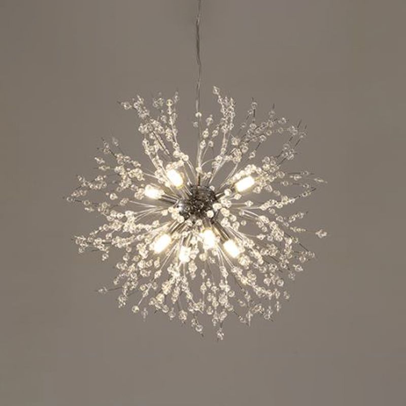 Crystal Orbs Dandelion Affermazione del soffitto Lampada il lampadario moderna per soggiorno