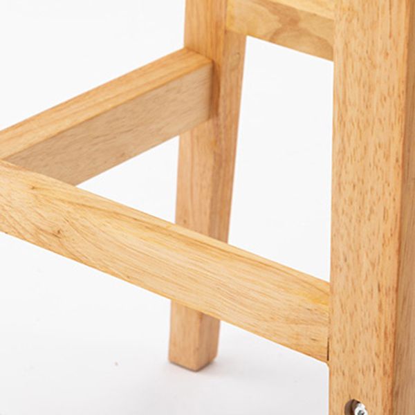 Scandinavian Rubberwood Upholstered Bar Stools Matte Finish Footrest Stool