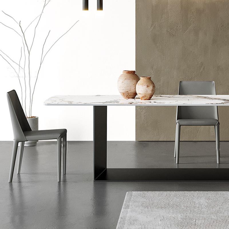 Traditional Luxury Dining Table Black and White Marble Rectangle Dining Table for Home