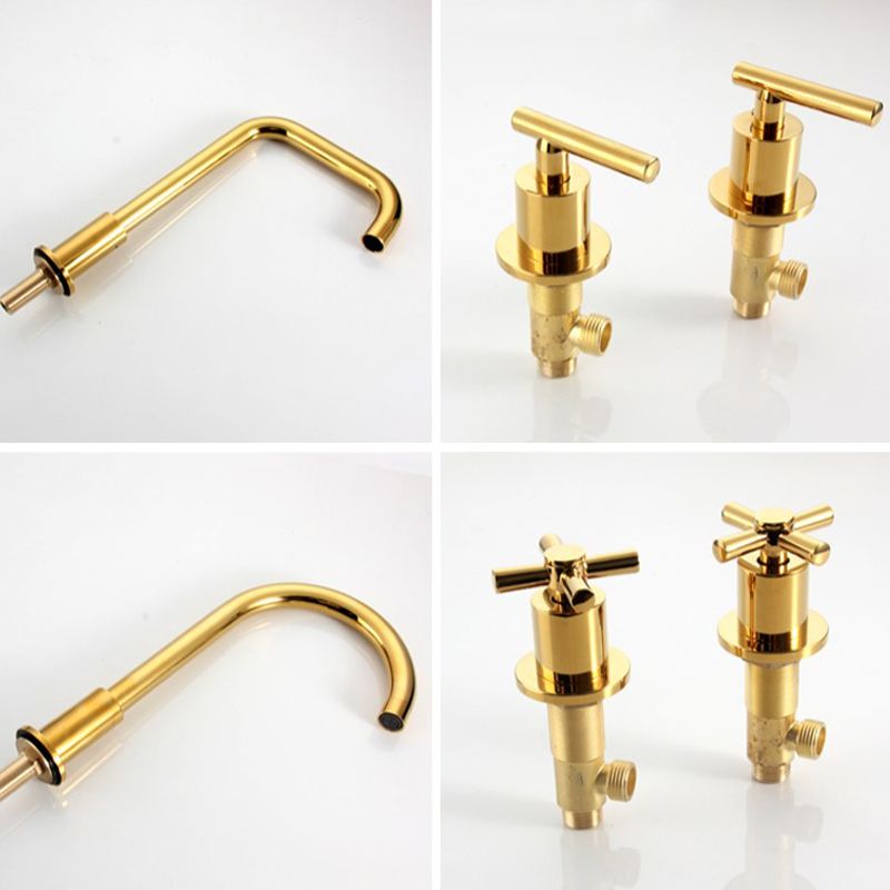 High-Arc Vanity Sink Faucet Light Luxury Vessel Faucet 3-hole Faucet