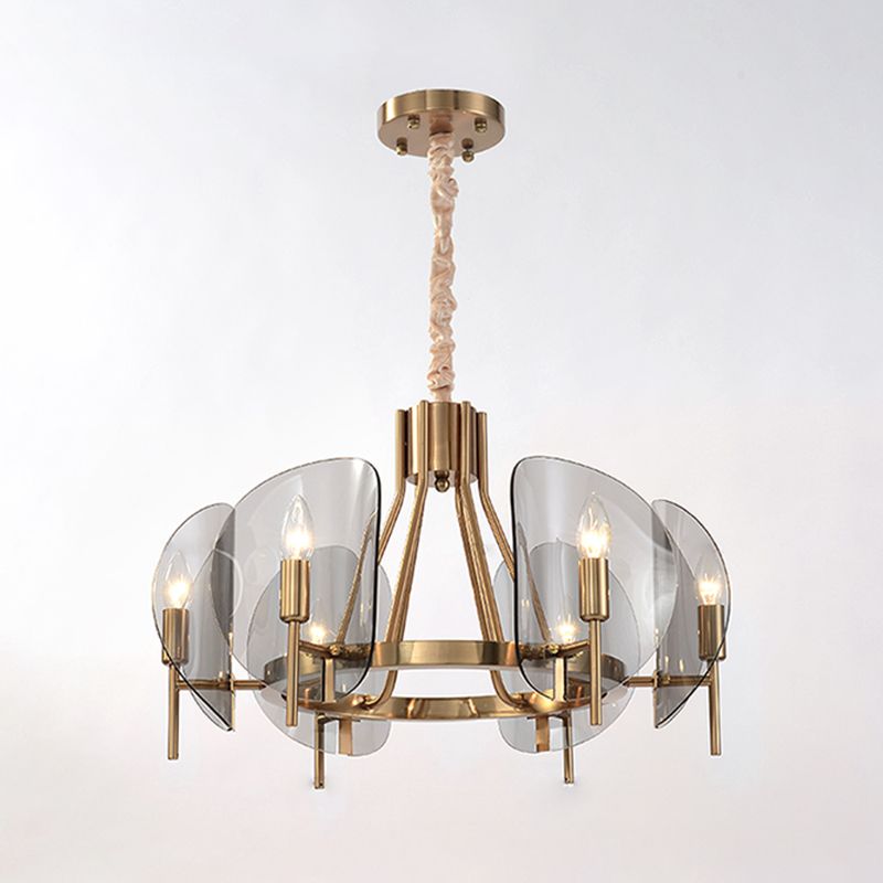 Nordic Metal Chandelier Geometric Pendant Lamps with Clear Glass for Living Room