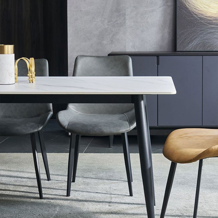 Metal Modern Rectangle Table Sintered Stone Table for Kitchen and Dining Room