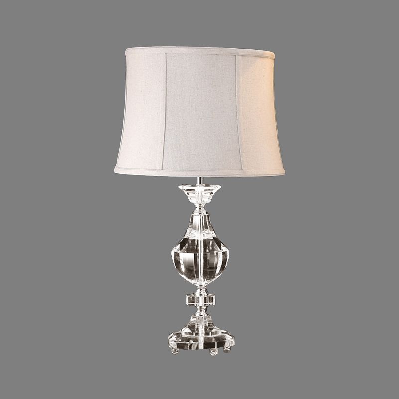 Lampada da comodino Curvy Lampada da lettura moderna in cristallo smussato con 1 lampadina grigia, larghezza 23"/27".