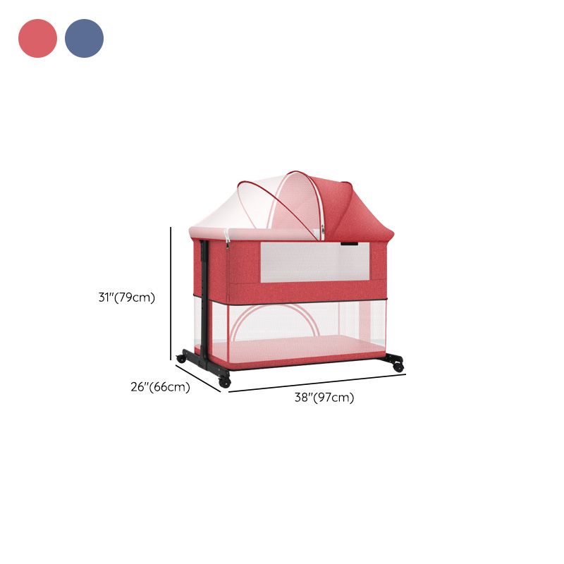 Contemporary Plastic Nursery Crib Color Matching Wheels Nursery Bed