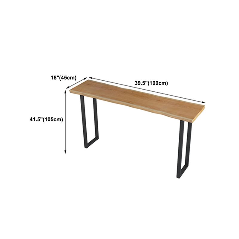 Metal Bar Table Rectangle Wood Top Bistro Pub Table Modern Style Breakfast Table