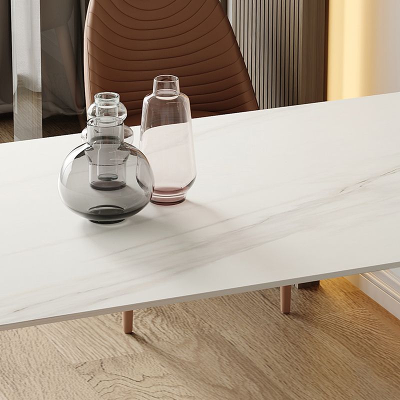 Onregelmatige eettafel van gesinterd steen Moderne eilandtafel met wit/zwart dubbel voetstuk