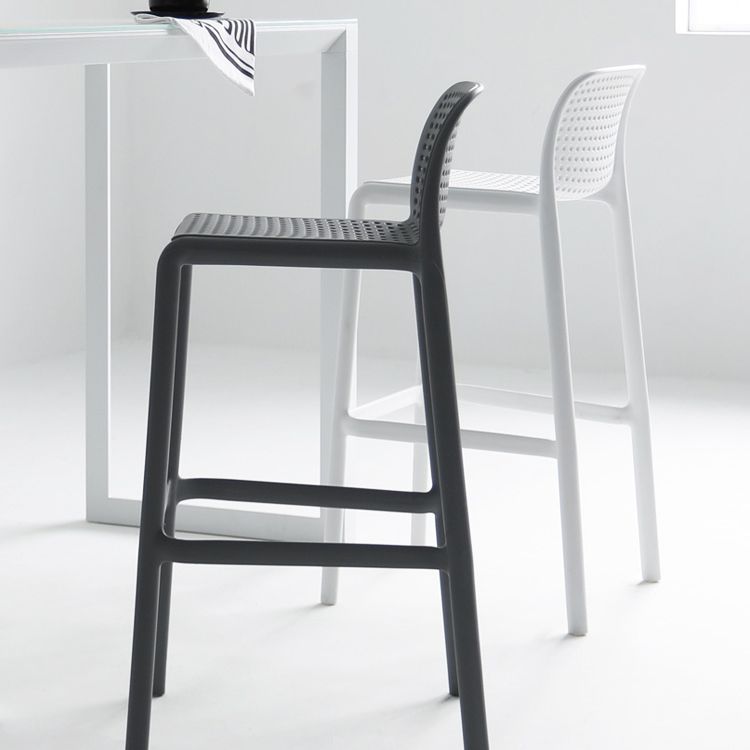Industrial Plastic Low Back Bar Stool Armless Stackable Bar Stool