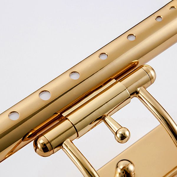 Metal Linear Shade Wall Lighting Modern 1 Light Mirror Wall Mount Light Fixture in Gold