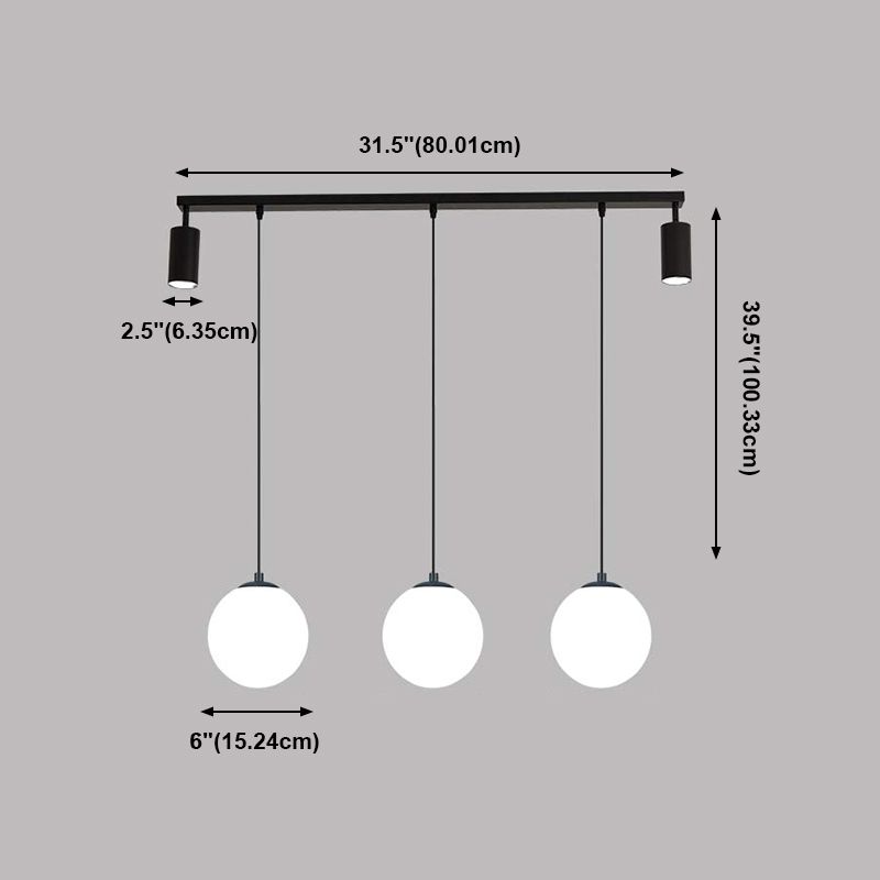 5 Light Cylinder Island Lighting Fixtures Contemporary Metal Island Lighting Ideas in Black