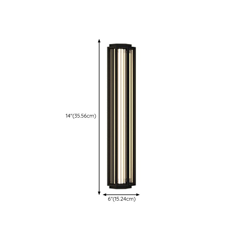 Simple Wall Sconce Black Outdoor Wall Light Fixture with Metal