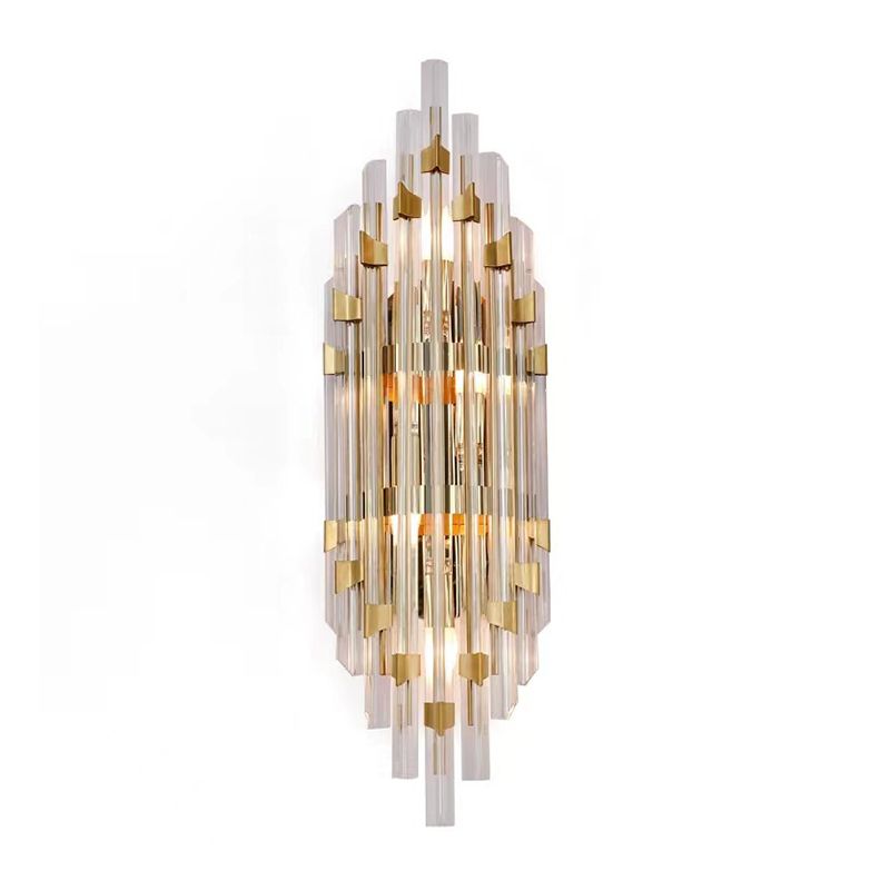 Clear Crystal 2 - Light Wall Sconce in Gold Metal Post Modern Wall Light