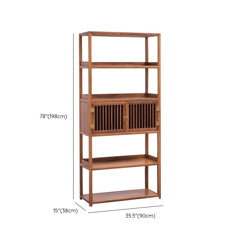 Contemporary Open Back Bookshelf Etagere Wooden Bookcase with Shelves