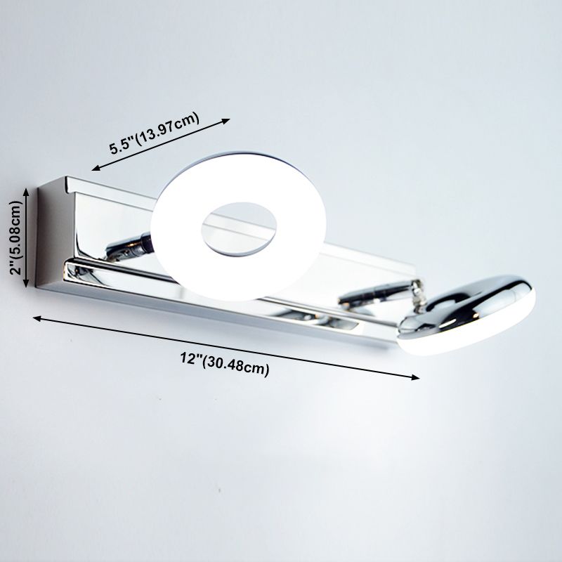 Lámpara de espejo simple moderno lámpara de espejo de acero inoxidable de acero inoxidable luz de espejo de maquillaje ajustable para baño
