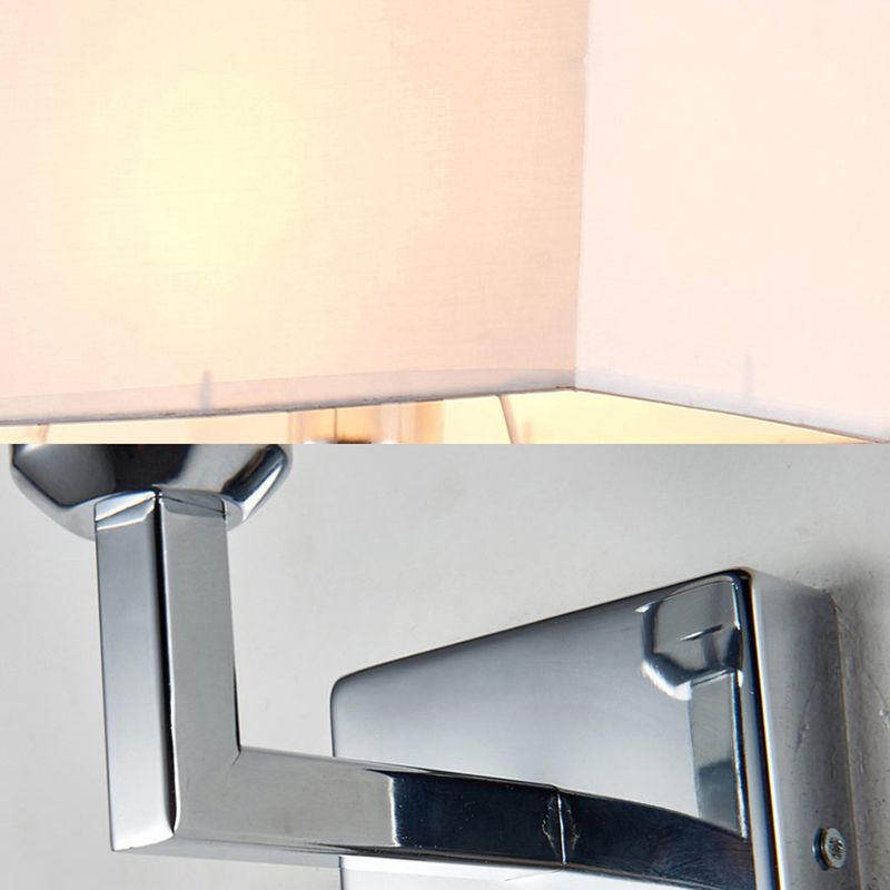 10.6 "H lampada a parete esterna al braccio a fissaggio singolo con tonalità in tessuto rettangolare