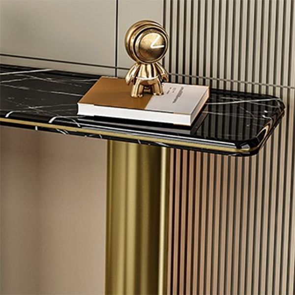 Modern Accent Table Marble Console Table with 1 Shelf for Hall , 33.46 Inch Tall