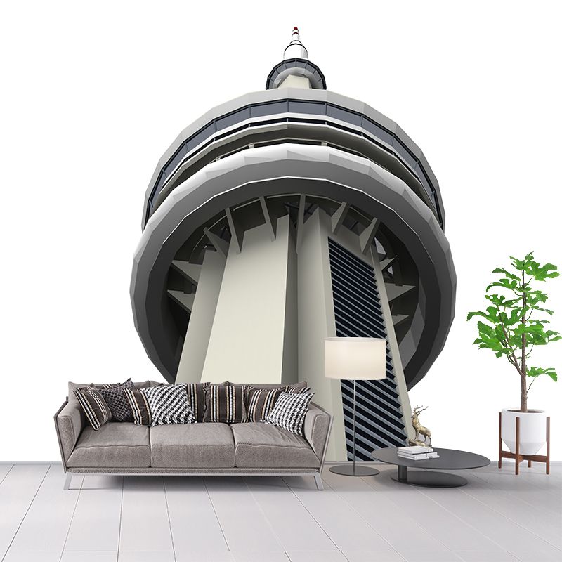 Contemporary City Wall Mural Wallpaper for Meeting Room, Moisture Resistant