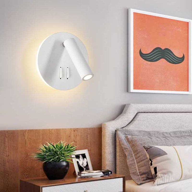 2-Light Geometric Wall Mount Light Modern Style Metal Reading Wall Lamp