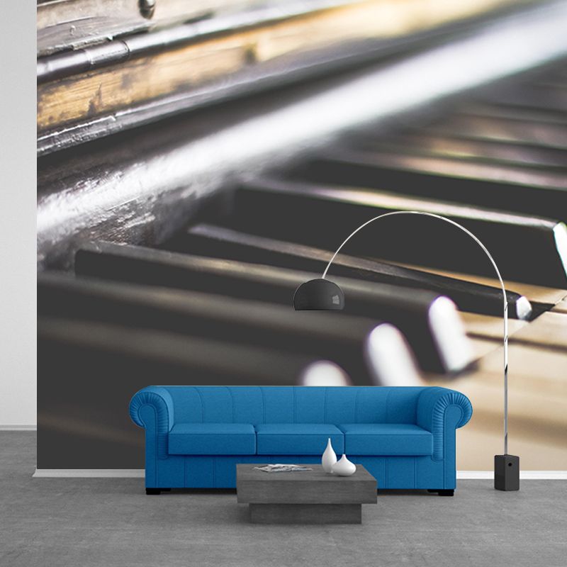 Piano Key Horizontal Photography Mural Decorative Eco-friendly for Bedroom