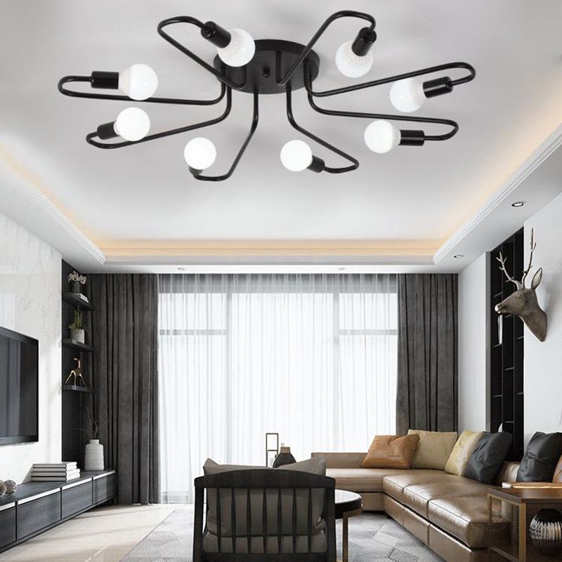 6/8-Light Modern Golden/Black/White Flush Mount Lighting LED Ceiling Light