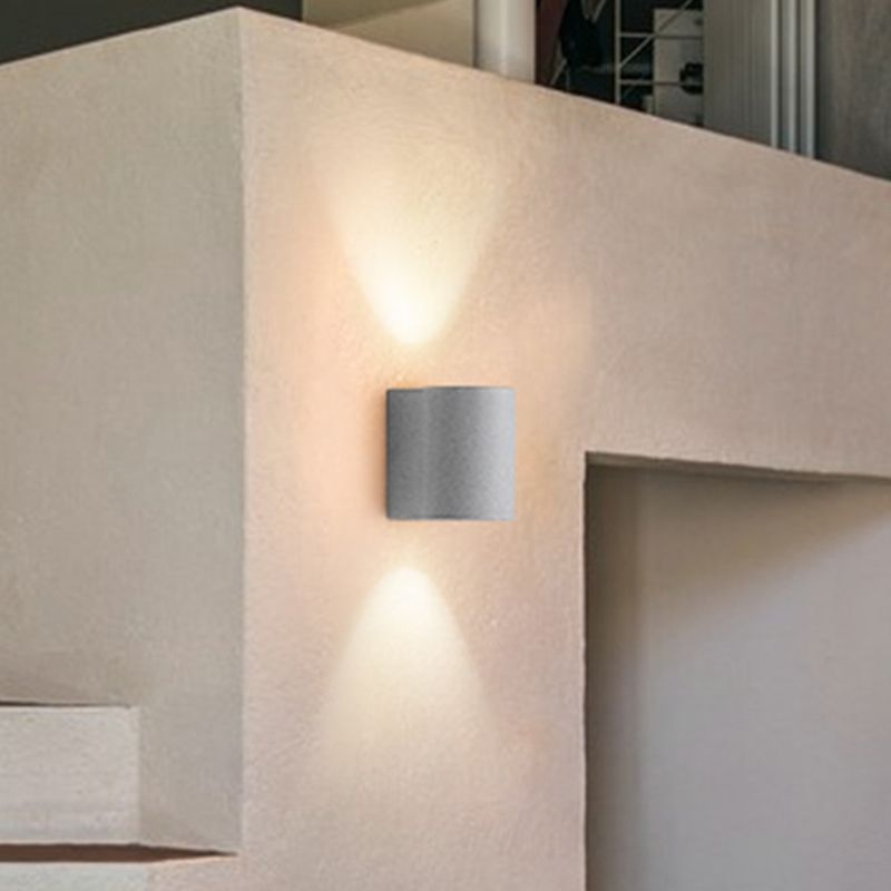 Half Cylinder Living Room Sconce Lighting Cement Minimalistic LED Wall Light Fixture