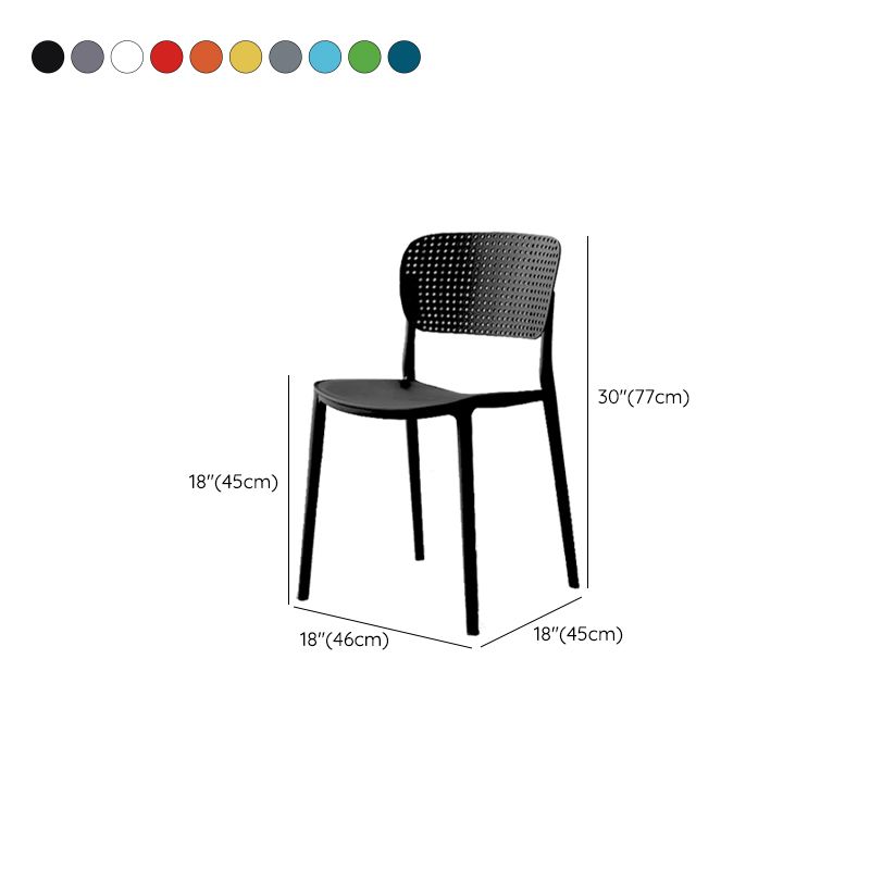 Open Back Dining Side Chair Modern Indoor-Outdoor Plastic Chair