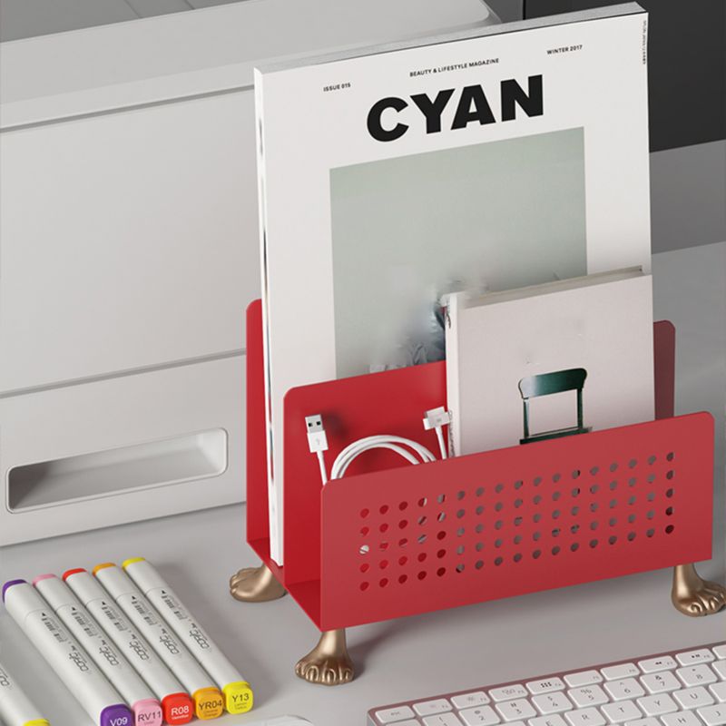 Metal Closed Back Bookshelf Contemporary Standard Bookcase with Shelves