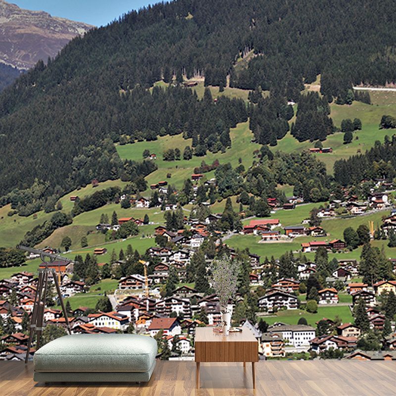 Environment Friendly Resistant Mural Wallpaper Village Living Room Wall Mural