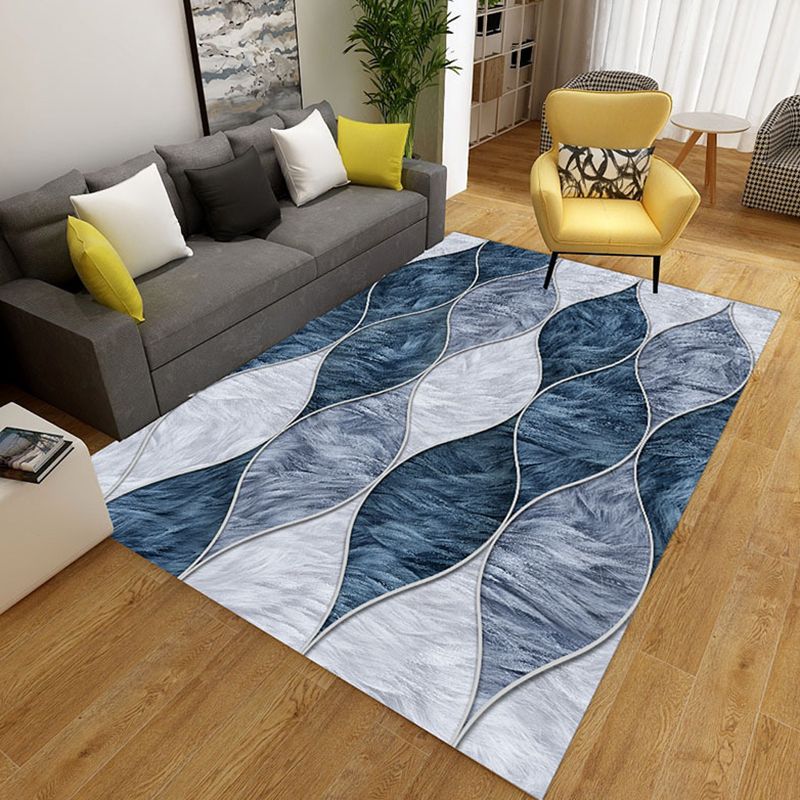 Modern Geometry Print Indoor Carpet Polyester Area Rug Washable Carpet for Home Decoration