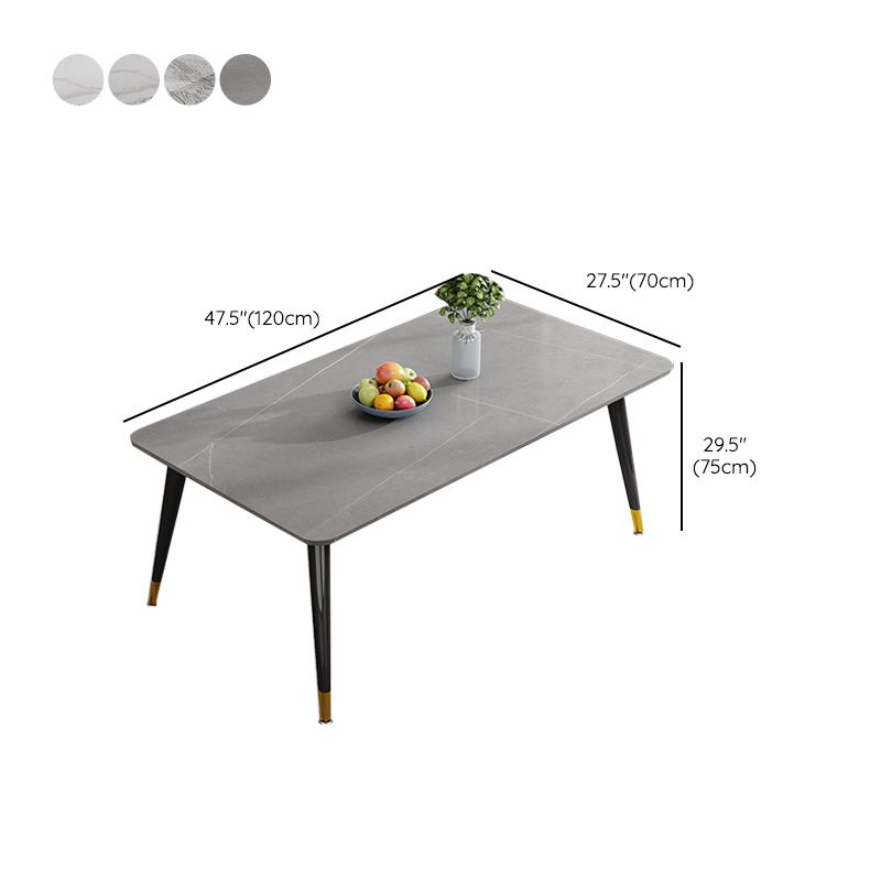 Glam Style Furniture Rectangle Stone Dining Room Table for Kitchen