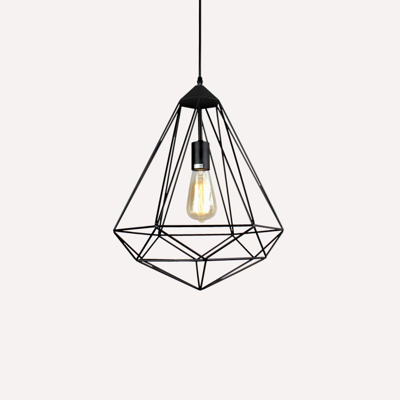Lampada da pranzo a forma di ferro a forma di pietra gemma antica a 1 luce
