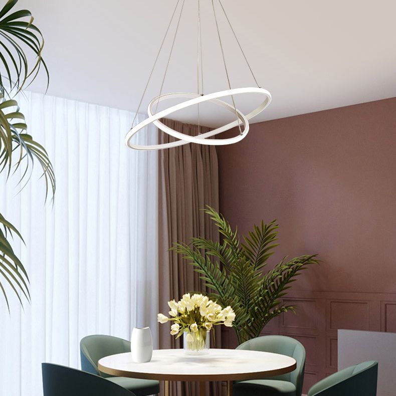 Modern Simplicity Orbit Pendant Chandelier Acrylic Hanging Light Fixture for Living Room