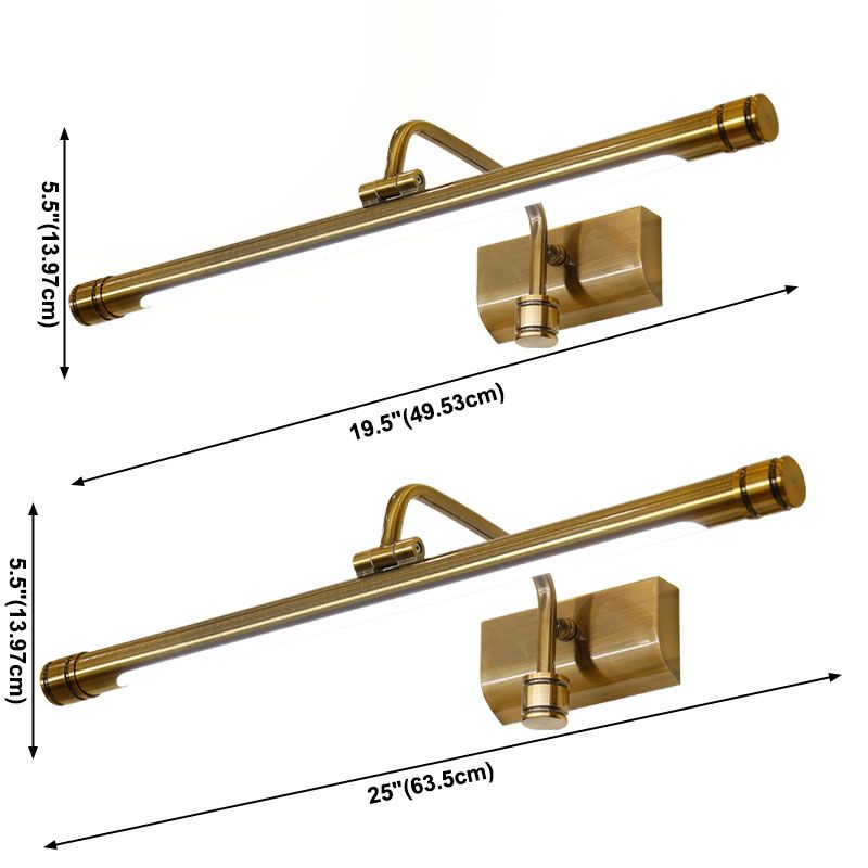 Linear Wall Sconces Mid Century Metal 1 Light Sconce Light in Gold Finish