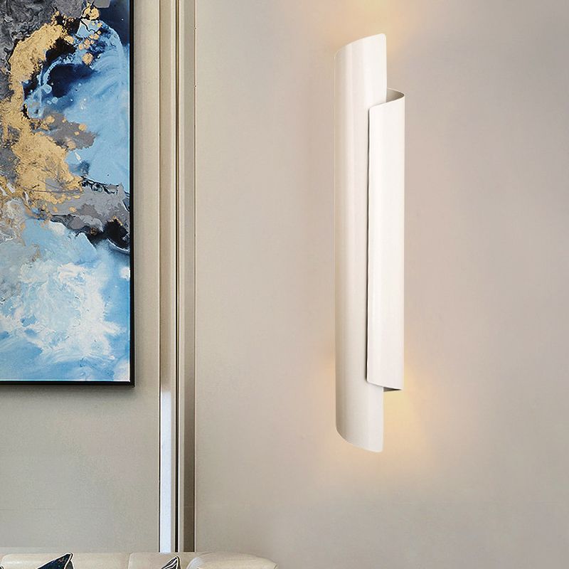 Schwarz/Weiß/Gold-Scrolled Wall Lampe Moderne Eisen 2-Licht-Leuchte-Leuchte, 16 "/21,5" /29.5 "breit